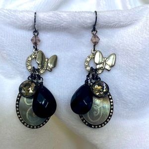 Guess black and silver earring